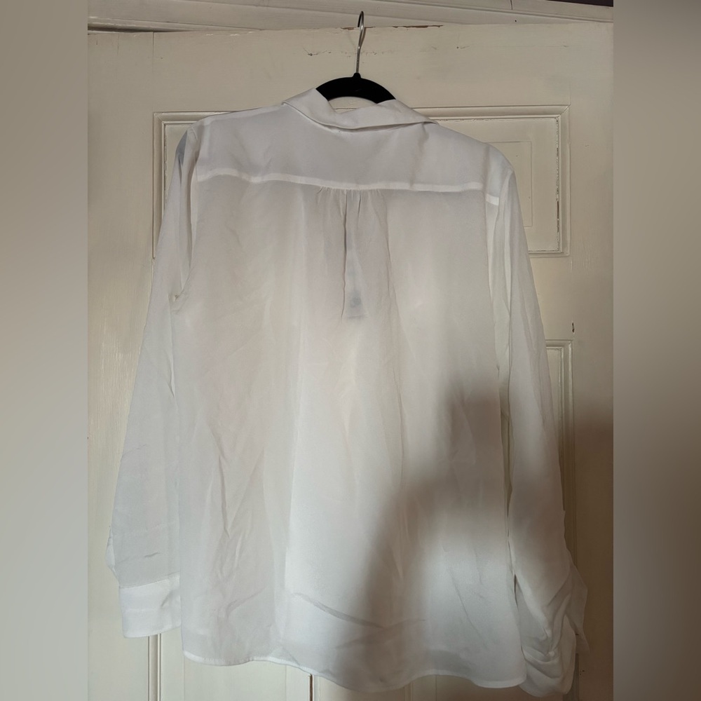 NWT Karl Lagerfeld ruffle front button down blouse - Picture 6 of 12